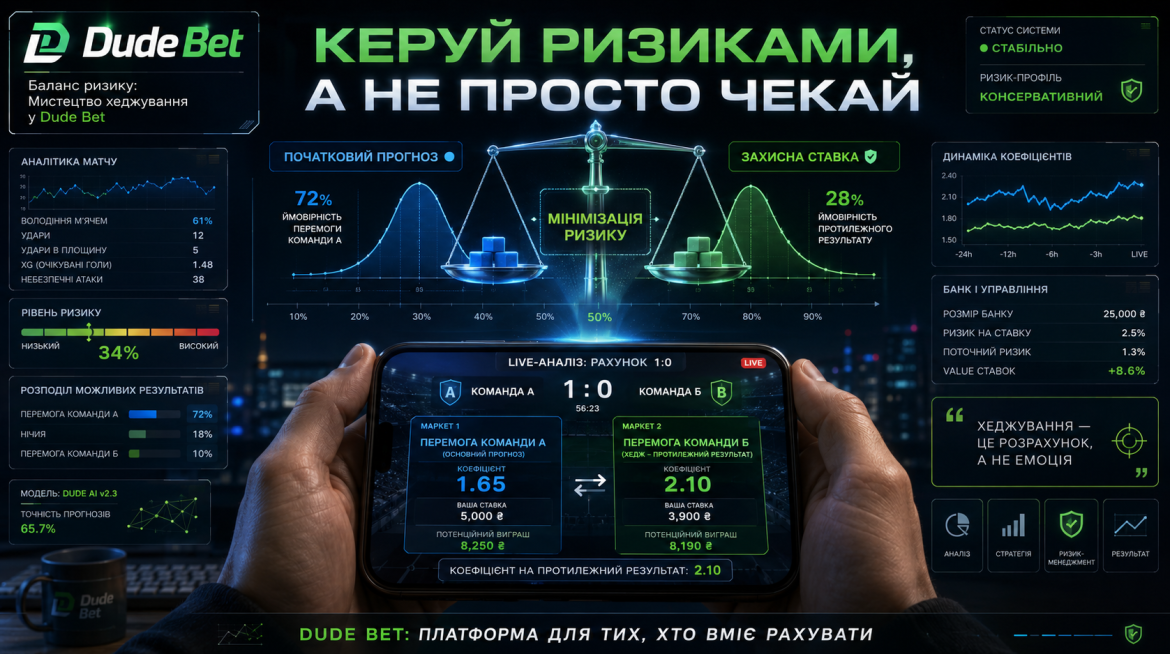 хеджування ставок у Dude Bet