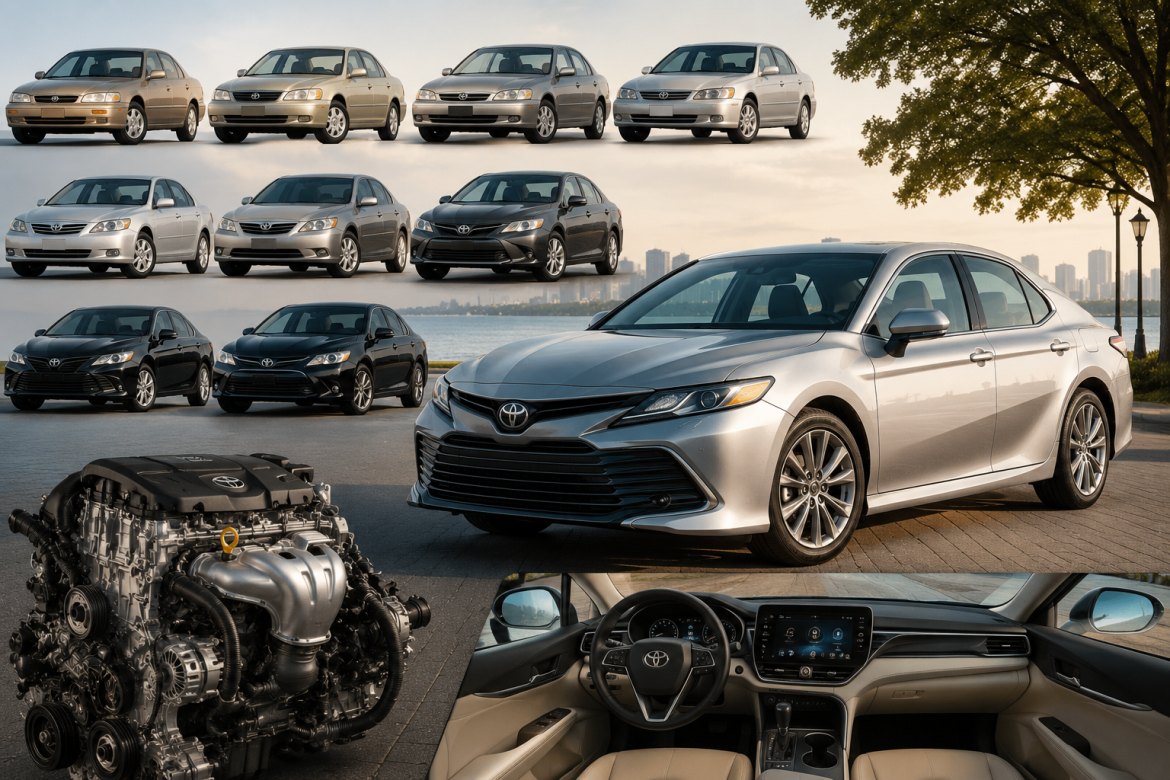 Колекція моделей Toyota Camry на березі